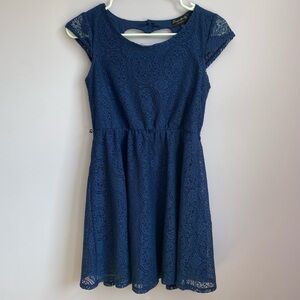 Navy Lace Kids Dress